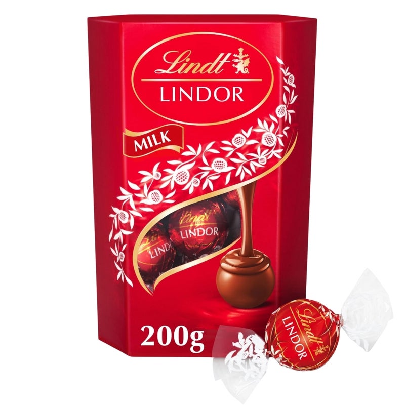 Lindt صندوق كرات الشوكولاتة بالحليب ليندور 200 جرام