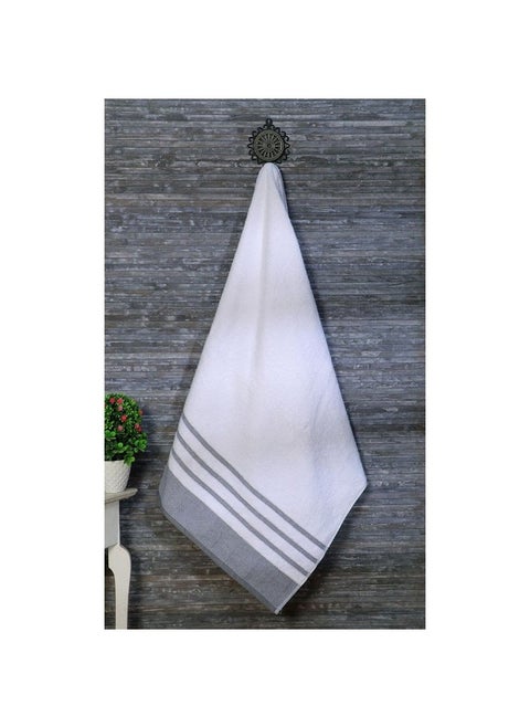 Reinheart Bath Towel White/Charcoal 70X140Cm | Performance Fiber Quick Dry Plush Bathsheet | Ultra Soft Highly Absorbent Daily Usage Towels For Bathroom Kitchen