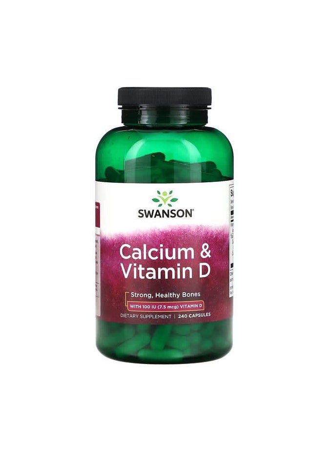 SWANSON Calcium & Vitamin D, 240 Capsules 