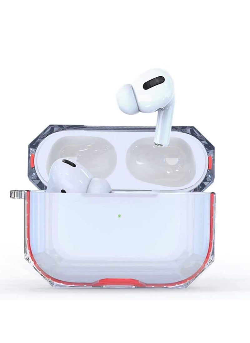 Y&D - Compatible for AirPods Pro Case Clear Soft TPU Protective Scratch Proof Drop Resistant Wireless Earbuds Cover Skin Smooth Durable Hard 3 (Red) - Image 1