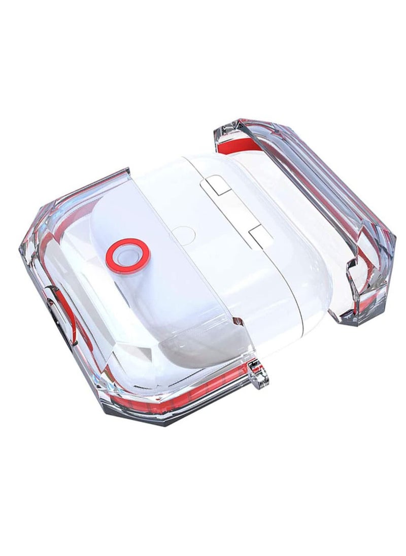 Y&D - Compatible for AirPods Pro Case Clear Soft TPU Protective Scratch Proof Drop Resistant Wireless Earbuds Cover Skin Smooth Durable Hard 3 (Red) - Image 1