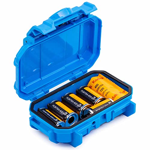 Evergreen Film Storage Case | Holds 7 Rolls of 35mm or 5 Rolls of 120mm Film | Preserve and Protect Your Film | Waterproof & Freezer Safe (Film Not Included) (Blue) - Image 1