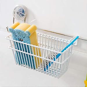 DAOME DAOME Iron Sink Shelf Organizer Soap Sponge Drain Stand Rack Towel Shelves Holder Cupboard Draining Storage Basket White 20x12x102 cm - Image 3