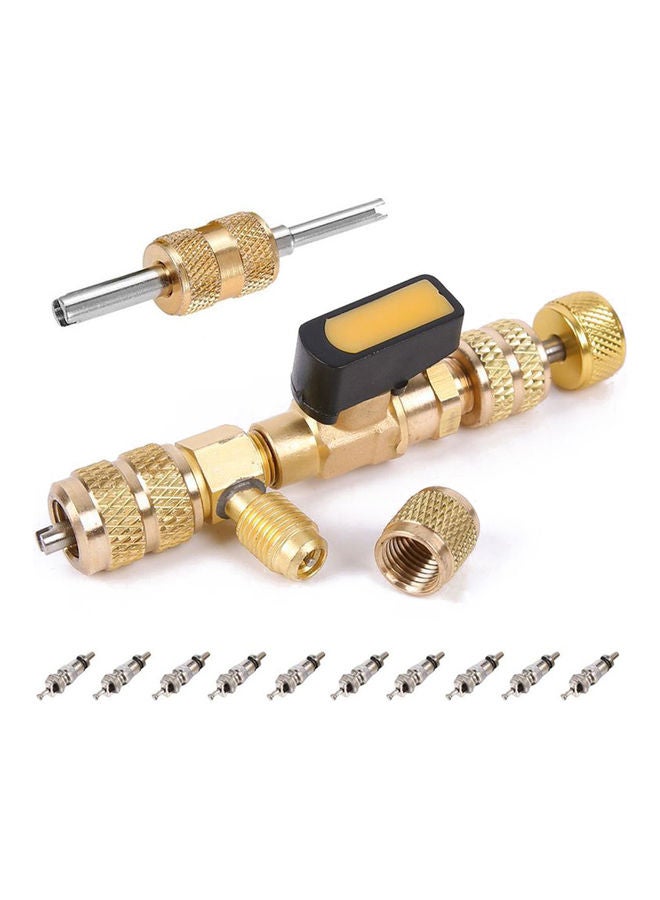 Household R410 R22 Valve Core Remover Installer Tool Gold 15 x 3 x 15cm - Image 1