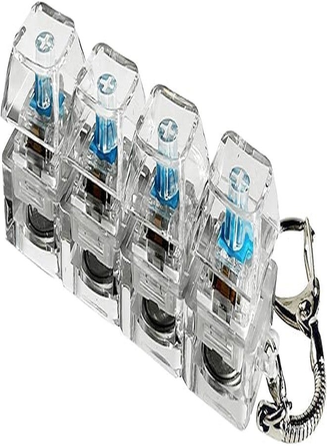 SENTAVIL Transparent Mechanical Switch Fidget Keychain for Stress Relief, Clicky Keyboard Switch Keychain Toy, Portable Handheld Fidget Tool for Focus and Relaxation, Durable Compact Design - Image 1