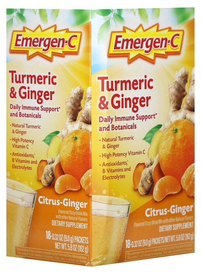 Emergen-C Turmeric & Ginger Citrus-Ginger 18 Packets 0.32 oz (9 g) Each - Image 2