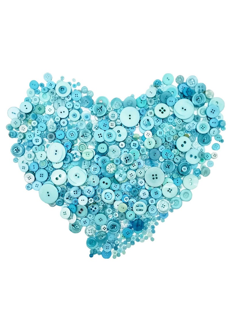 Y&D 1000 Pcs Turquoise Buttons for Crafts in Bulk Assorted Craft Mixed Teal Button Crafting - Image 1