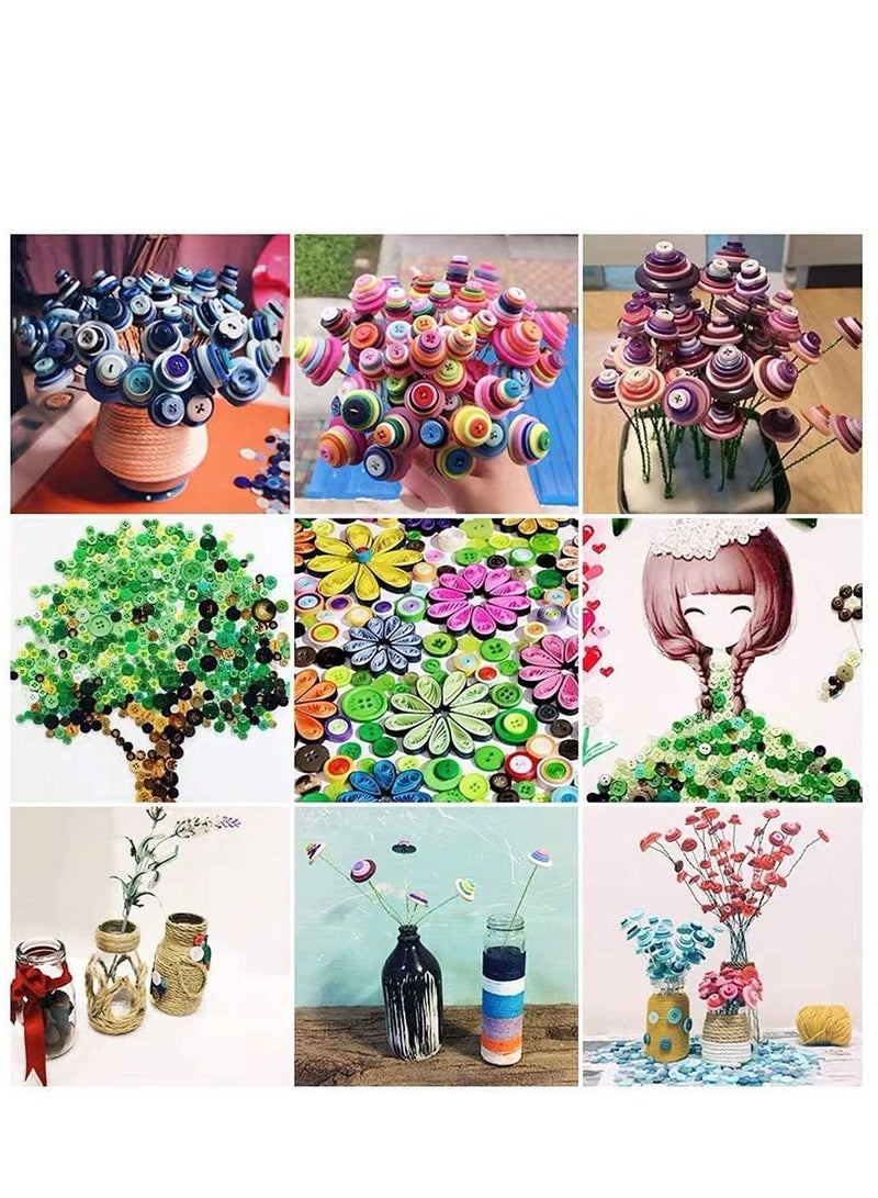 Y&D 1000 Pcs Turquoise Buttons for Crafts in Bulk Assorted Craft Mixed Teal Button Crafting - Image 5