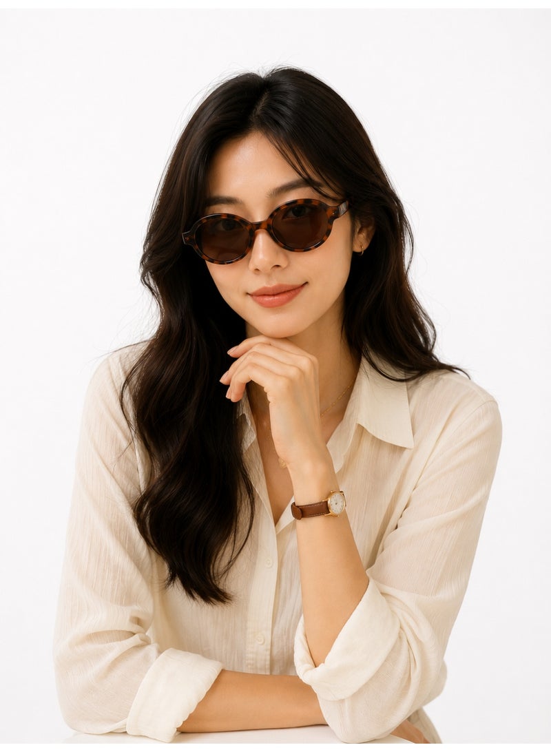 Shein Women’s Leopard Print Oval Fashion Glasses – Vintage PC Frame Eyewear for Casual & Street Style - Image 2