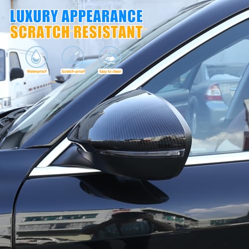 LLKUANG Car Rearview Mirror Cap Decoration Cover Compatible with Alfa Romeo Stelvio 2017-2024 Exterior Rearview Mirror Cover Cap (carbon fiber) - Image 3