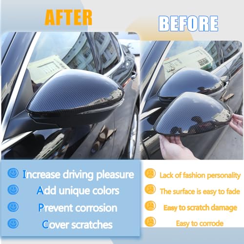 LLKUANG Car Rearview Mirror Cap Decoration Cover Compatible with Alfa Romeo Stelvio 2017-2024 Exterior Rearview Mirror Cover Cap (carbon fiber) - Image 2