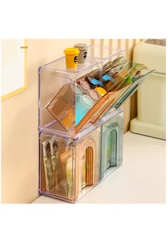Arabest Stackable Storage Containers Pantry Storage Fridge Organizers and Storage, Used In Multiple Scenarios Transparent Storage Box for Home, Ofiice, Dorm Room Essentials (4 Pack)  - Image 2