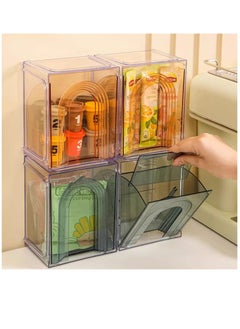 Arabest Stackable Storage Containers Pantry Storage Fridge Organizers and Storage, Used In Multiple Scenarios Transparent Storage Box for Home, Ofiice, Dorm Room Essentials (4 Pack)  - Image 4