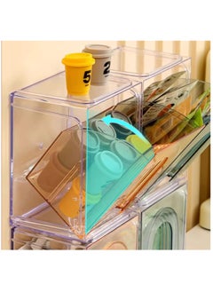 Arabest Stackable Storage Containers Pantry Storage Fridge Organizers and Storage, Used In Multiple Scenarios Transparent Storage Box for Home, Ofiice, Dorm Room Essentials (4 Pack)  - Image 3