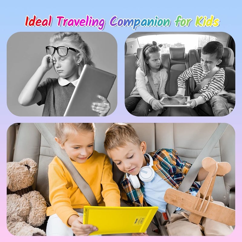 TECJOE 2-Pack LCD Writing Tablet, 10 Inch Colourful Doodle Board for Kids, Electronic Drawing Tablet Drawing Pads, Gifts for 3-6 Year Olds (Dark Blue and Yellow) - Image 4
