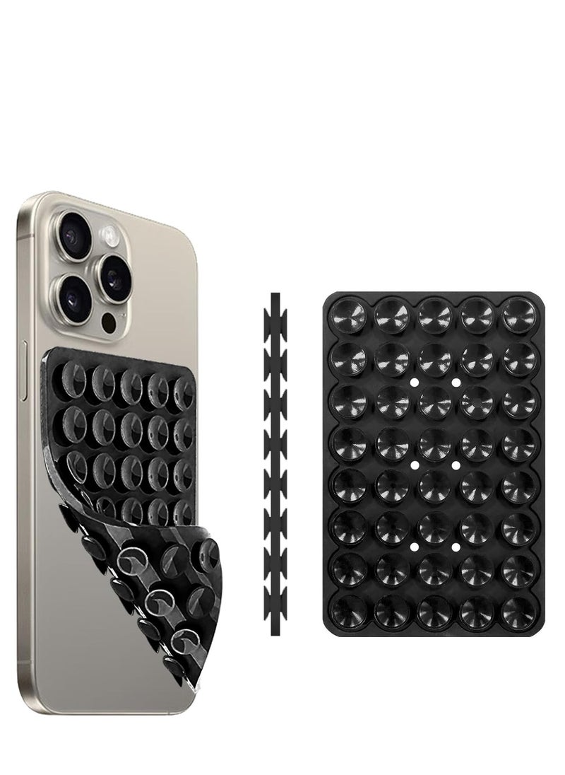 General Suction Phone Case Mount, Silicon Adhesive Phone Accessory for iPhone and Android, Hands-Free Fidget Toy Mirror Shower Phone Holder, Tiktok Videos and Selfies (Black)  - Image 1