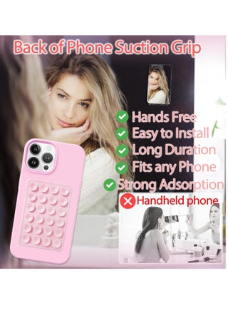 Suction Phone Case Mount, Silicon Adhesive Phone Accessory for iPhone and Android, Hands-Free Fidget Toy Mirror Shower Phone Holder, Tiktok Videos and Selfies (Black) - view 2