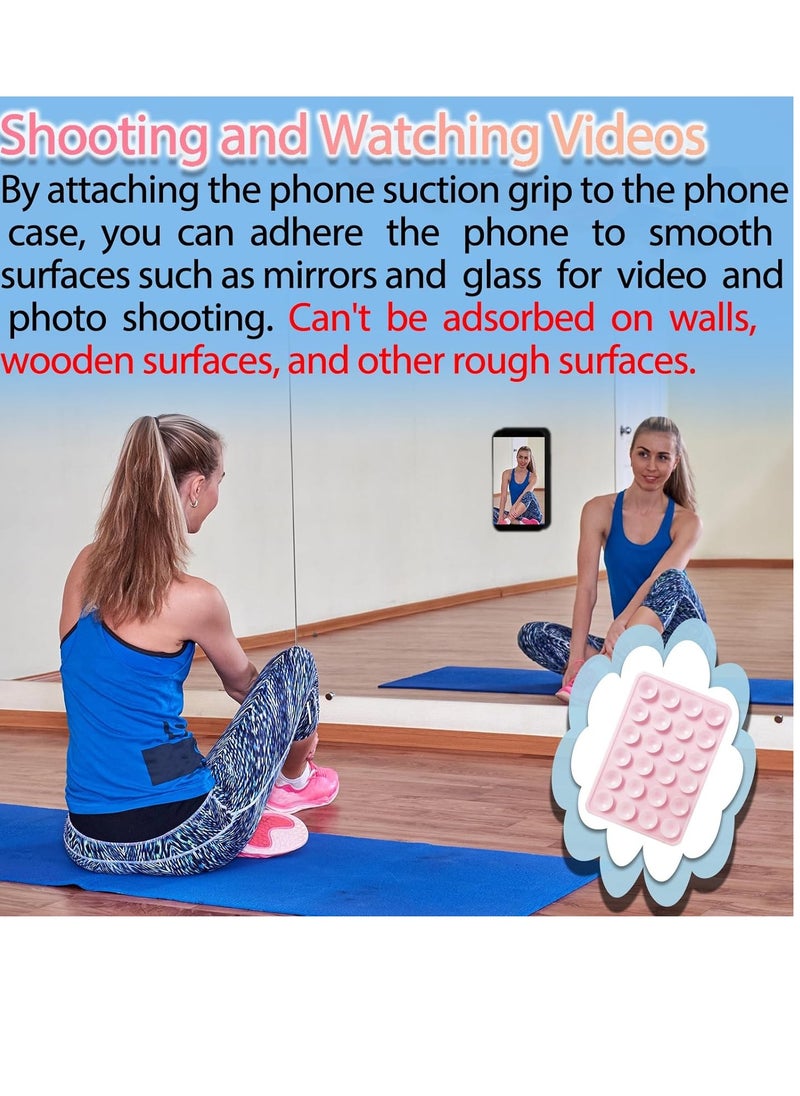 General Suction Phone Case Mount, Silicon Adhesive Phone Accessory for iPhone and Android, Hands-Free Fidget Toy Mirror Shower Phone Holder, Tiktok Videos and Selfies (Black)  - Image 3