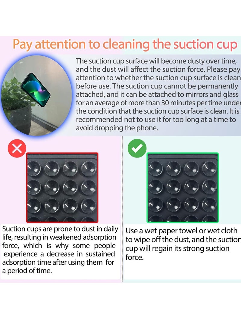 General Suction Phone Case Mount, Silicon Adhesive Phone Accessory for iPhone and Android, Hands-Free Fidget Toy Mirror Shower Phone Holder, Tiktok Videos and Selfies (Black)  - Image 5
