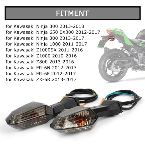 psler Front Rear Turn Signal Indicator Light Taillight for Ninja 650 ER-6F 2012-2016 for Ninja 300 EX300 2012-2016 and for Ninja 1000 2011-2017 - Image 2
