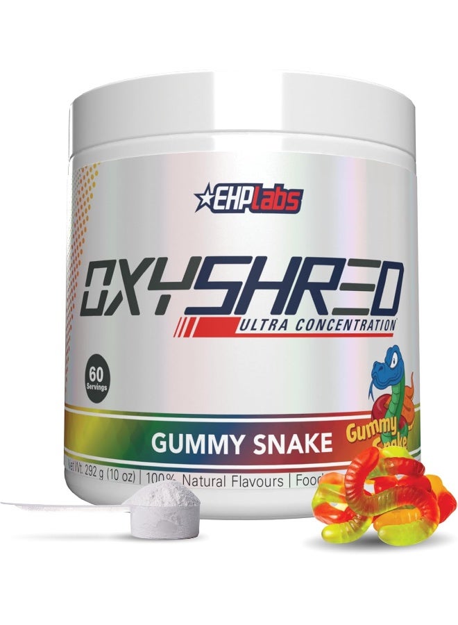 EHP Labs Oxyshred Thermogenic Fat Burner By - Weight Loss Supplement, Energy Booster, Pre-Workout, Metabolism Booster, Water Cut 60 Servings (Gummy Snake) - Image 1