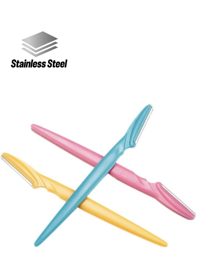 ORiTi Eyebrow Razor 3 Pack Trimmer Shape Shaver with Precision Cover for Men and Women, Precision Sharpness for Trimming and Shaping Eyebrows 3 Colors - Image 1