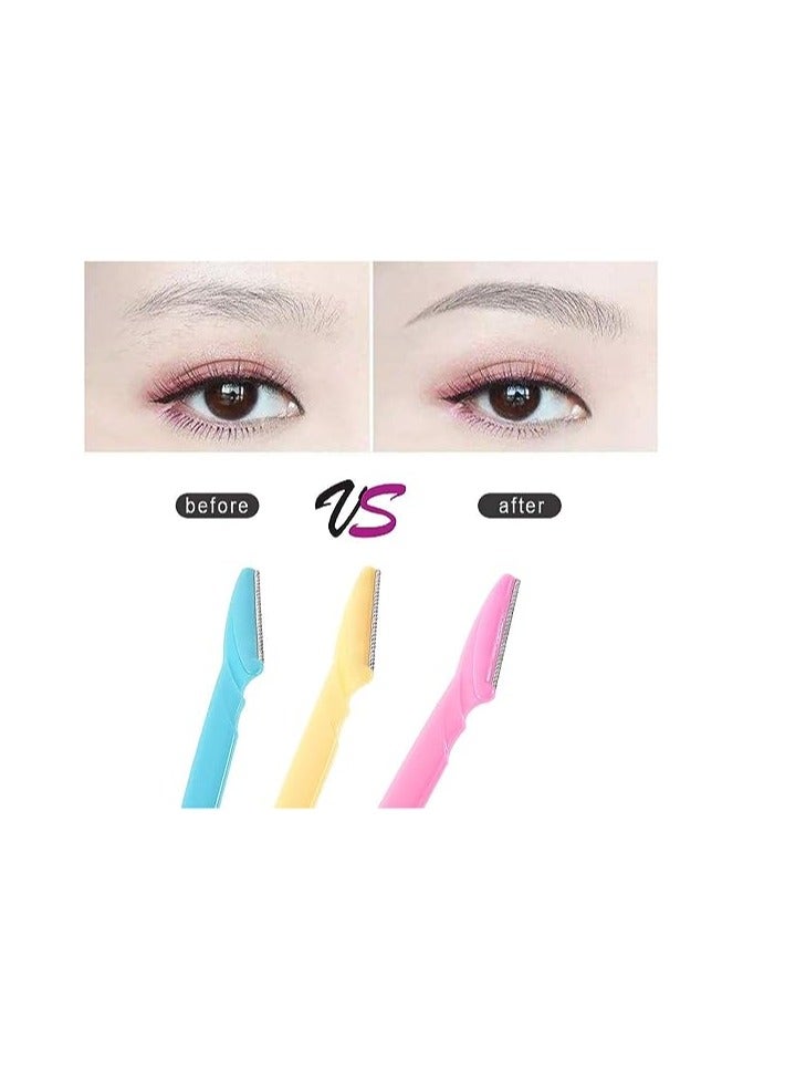 ORiTi Eyebrow Razor 3 Pack Trimmer Shape Shaver with Precision Cover for Men and Women, Precision Sharpness for Trimming and Shaping Eyebrows 3 Colors - Image 4