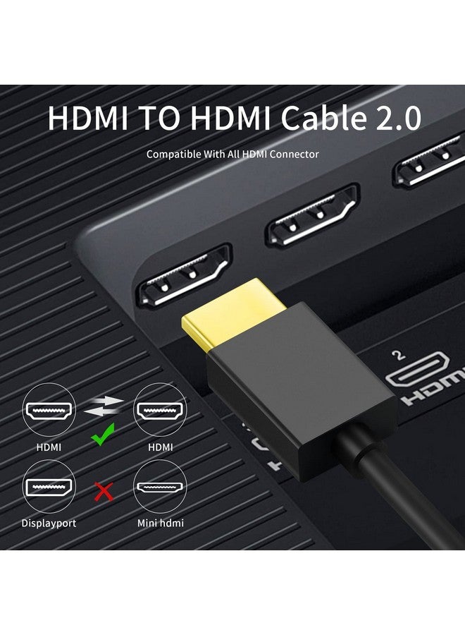 Twozoh كابل إتش دي إم آي مرن ونحيف 1 قدم كابل إتش دي إم آي ناعم ونحيف لدعم 4K@60Hz 2160P 1080P - Image 4