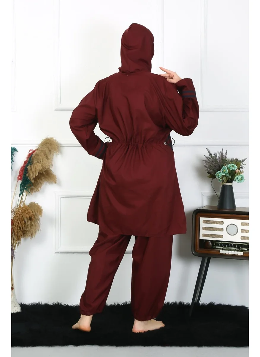 Akbeniz Plus Size Hijab Swimsuit 7XL-8XL-9XL-10XL Claret Red 55010