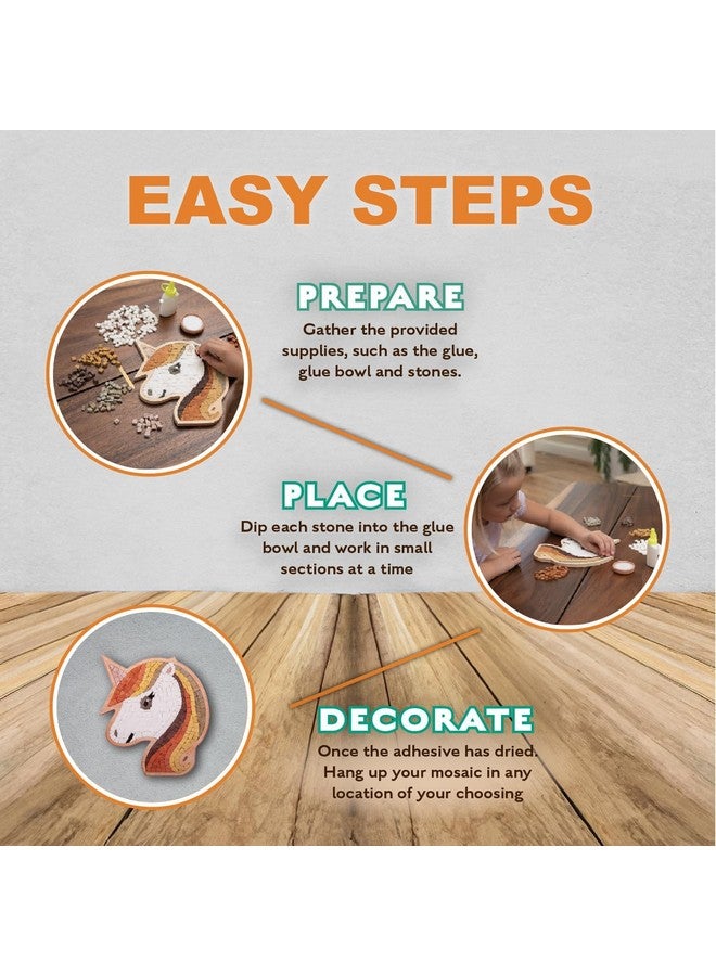 Continuum Games Mosaic Box Natural Stone Arts and Crafts Picture Puzzles DIY Craft Kit for Adults and Kids - Pony - Image 4