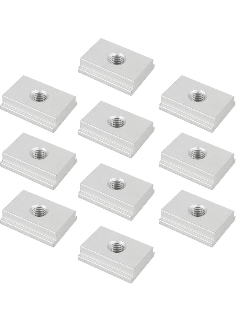 SOLARAE صمولة T M8، 10 قطع، صمولة T مصنوعة من الألمنيوم، صمولة T متداخلة، كتلة صمولة T للخشب، مثبت فتحة أدوات النجارة - Image 1