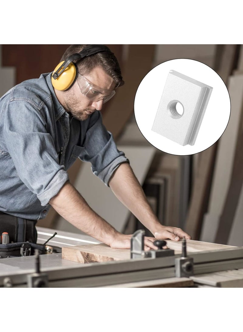 SOLARAE صمولة T M8، 10 قطع، صمولة T مصنوعة من الألمنيوم، صمولة T متداخلة، كتلة صمولة T للخشب، مثبت فتحة أدوات النجارة - Image 5