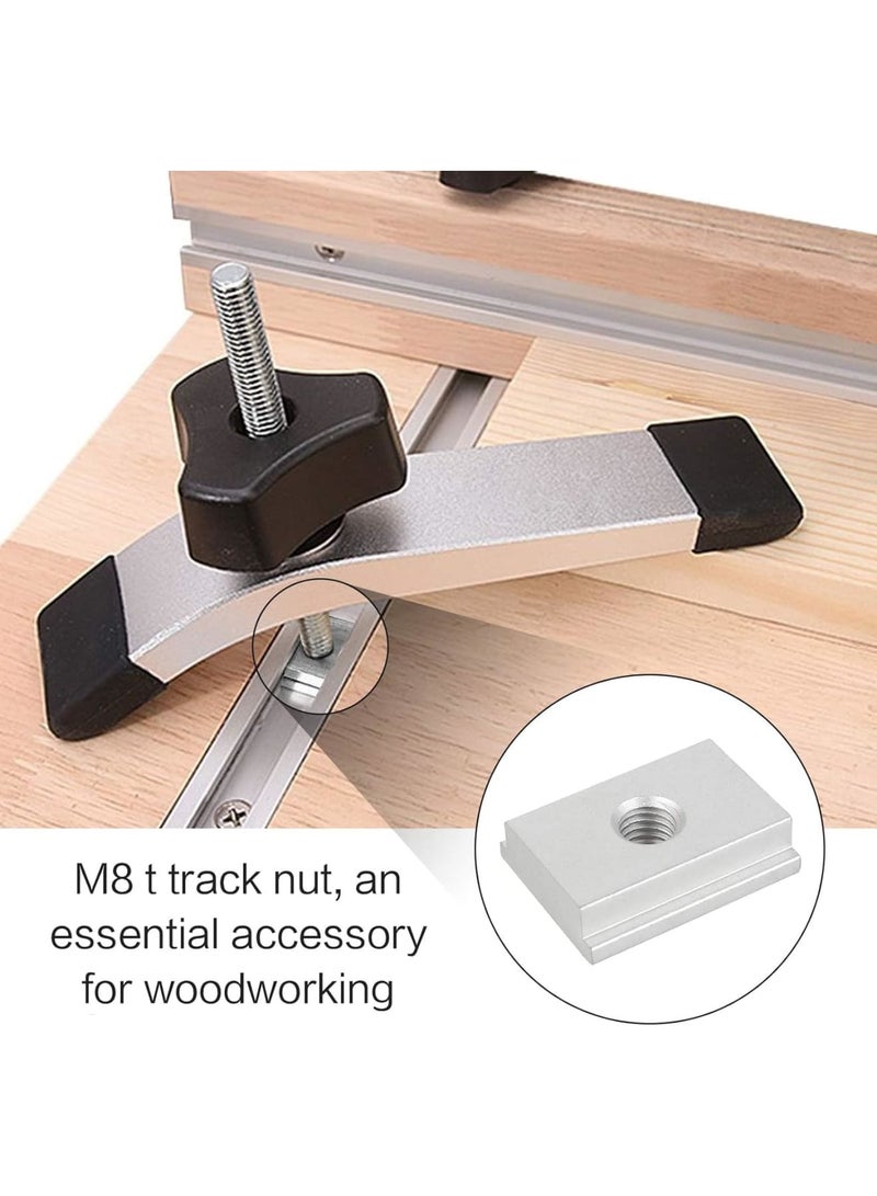 SOLARAE صمولة T M8، 10 قطع، صمولة T مصنوعة من الألمنيوم، صمولة T متداخلة، كتلة صمولة T للخشب، مثبت فتحة أدوات النجارة - Image 4