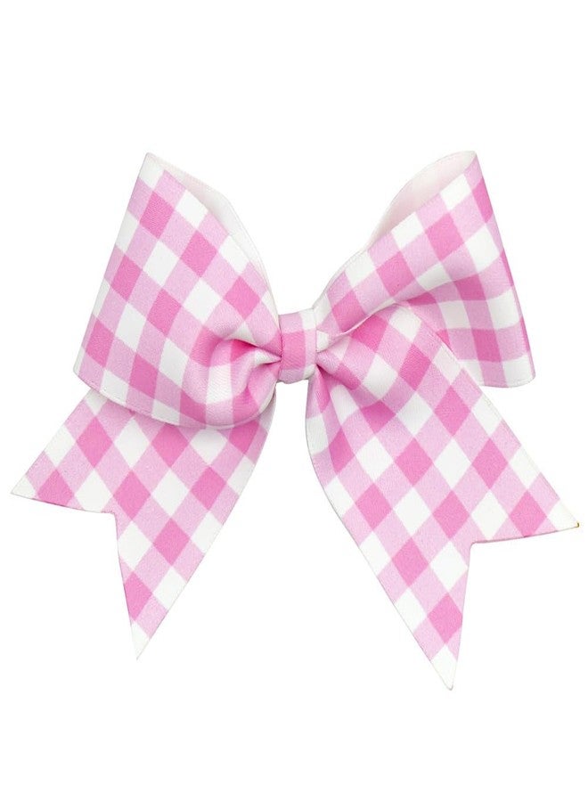 BBTDIN Pink Checkered Plaid Jumbo Bow Pinks Big Bows Large Pink White Buffalo Plaid Huge Bow PHB09 (B1-Hair Clip Bows) - Image 2