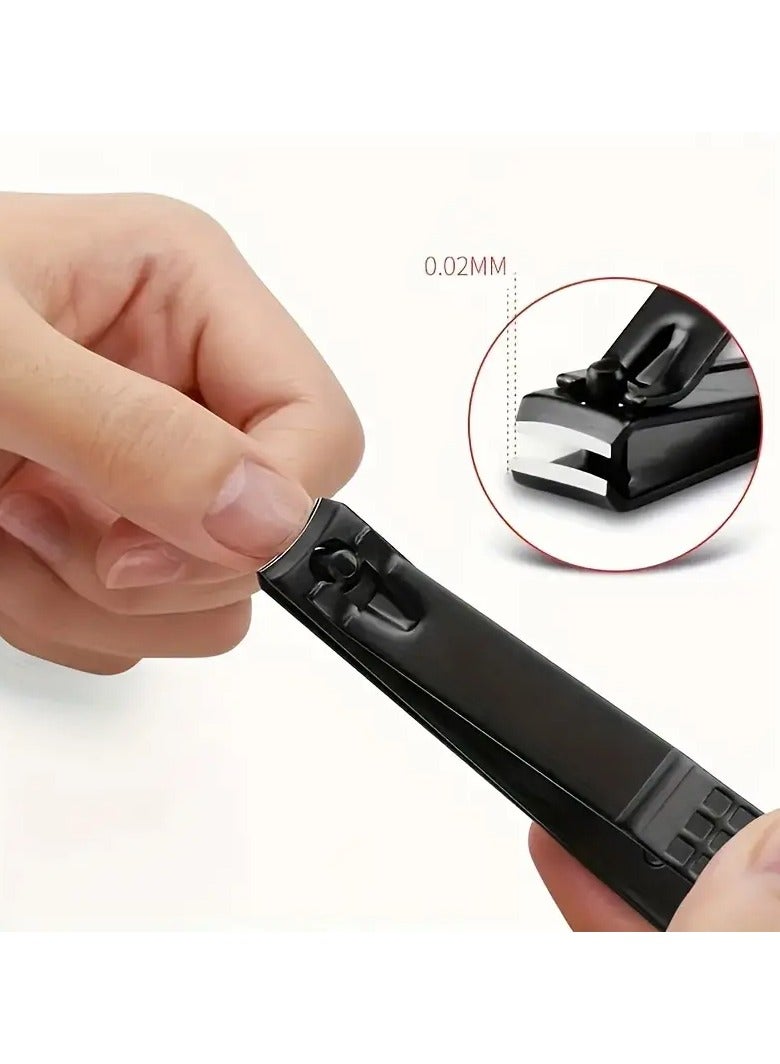 LANGMANNI [اختيار شائع] مجموعة قص الأظافر من 3 قطع من الفولاذ المقاوم للصدأ الأسود - تصميم كلاسيكي، مقبض مزخرف مع ملف أظافر، شفرة مقعرة دقيقة لتقليم أظافر القدم بسلاسة، أدوات الأظافر - Image 3