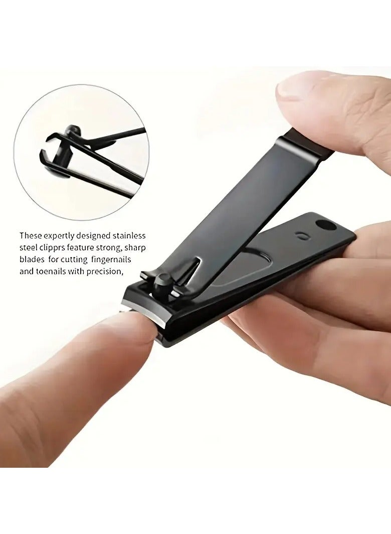 LANGMANNI [اختيار شائع] مجموعة قص الأظافر من 3 قطع من الفولاذ المقاوم للصدأ الأسود - تصميم كلاسيكي، مقبض مزخرف مع ملف أظافر، شفرة مقعرة دقيقة لتقليم أظافر القدم بسلاسة، أدوات الأظافر - Image 5