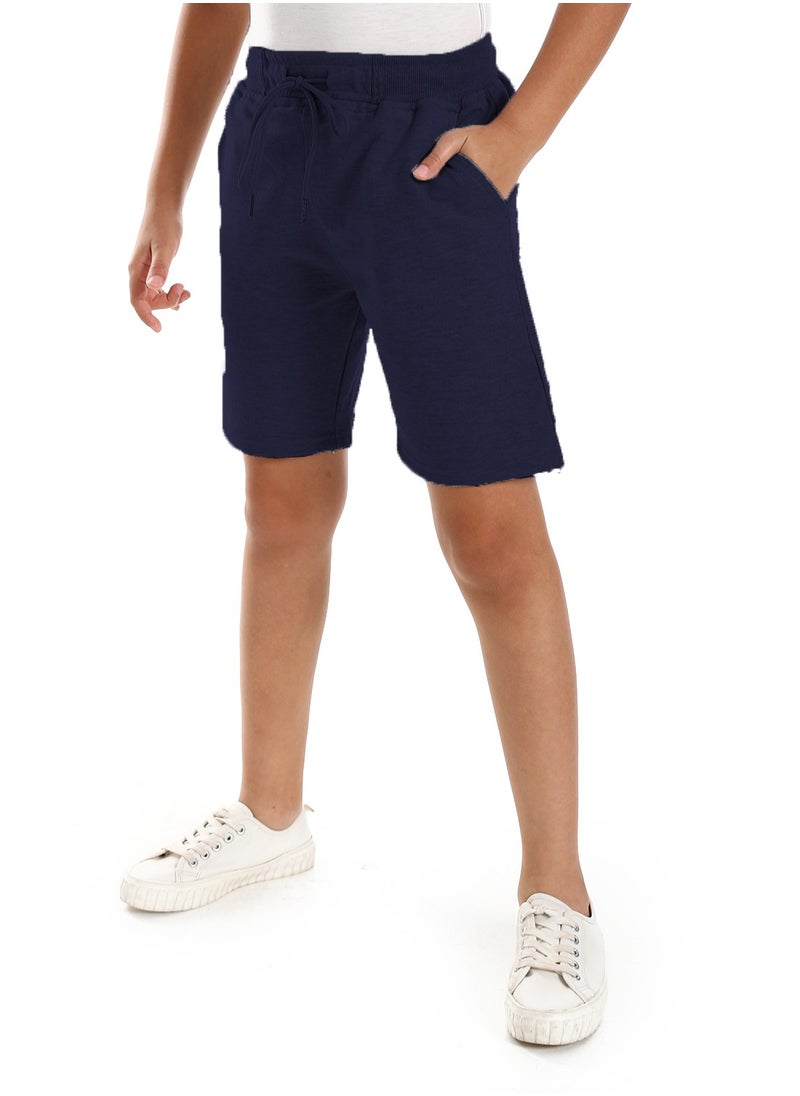 Master Jeans - Cotton Shorts for Boys -  Navy Blue - Image 1