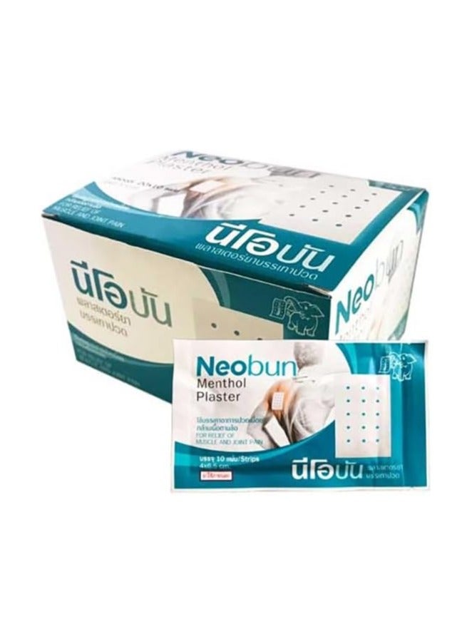 Neoblends Neobun Menthol Plaster Cool Relief Pain Muscular Muscle Ache Back Analgesic,1Box 20pcs - Image 1