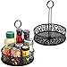Lyellfe 2 Pack Metal Condiment Caddy, Black Table Caddies Collection with Number Card Holder, Round Tabletop Seasoning - Image 2