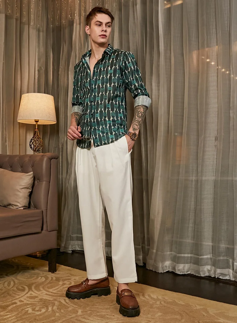 Campus Sutra Men's Multicolour Indie-Mesh Shirt