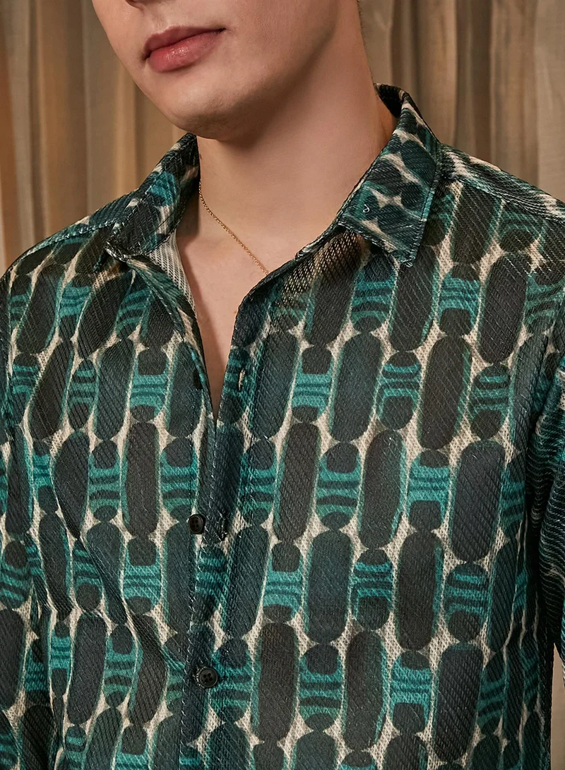 Campus Sutra Men's Multicolour Indie-Mesh Shirt