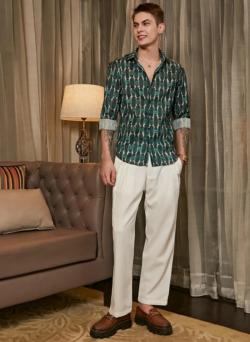 Campus Sutra Men's Multicolour Indie-Mesh Shirt