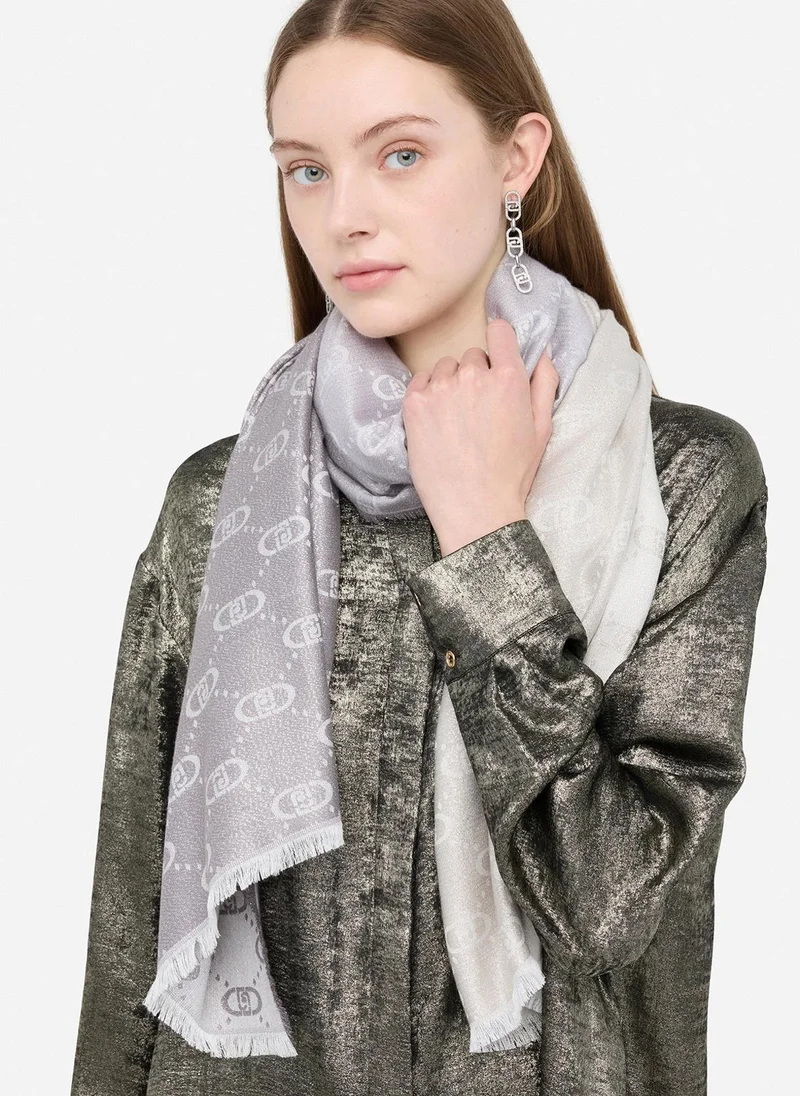 Liu Jo Monogram-pattern jacquard stole