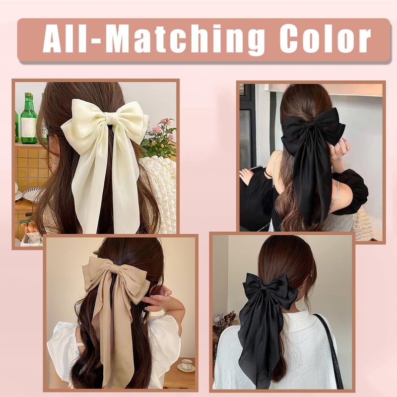 Seneeel 6 PCS Oversized Hair Bows, Big Bows for Girls and Women, Hair Ribbons - Image 5