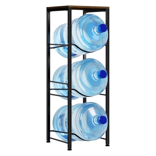 ecofynd 3 Tier Water Dispenser Stand with Top Shelf, Heavy Duty Water Cooler Storage Rack, 20 Litre Engineered Wood & Metal Bottle Holder for Home & Kitchen, Office, School, Hospitals, Restaurants - Image 1