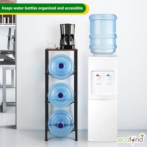 ecofynd 3 Tier Water Dispenser Stand with Top Shelf, Heavy Duty Water Cooler Storage Rack, 20 Litre Engineered Wood & Metal Bottle Holder for Home & Kitchen, Office, School, Hospitals, Restaurants - Image 2