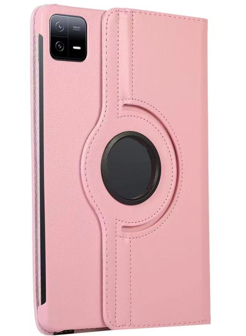 Case Compatible with Xiaomi Pad 7/Pad 7 Pro 11.2 Inch 2024 Multifunctional Leather Cover Swivel Unique Stand Anti-Fall Auto Sleep/Wake (pink)
