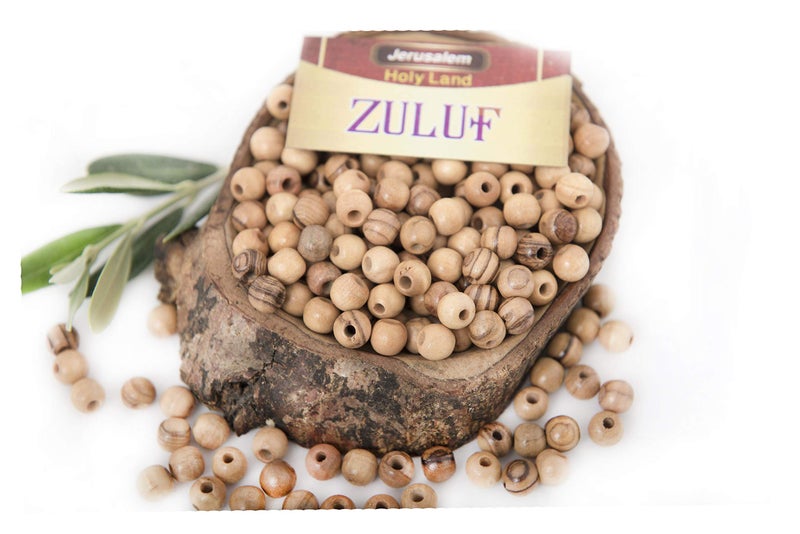 ZULUF 5mm Olive Wood Beads Jerusalem Holy Land Round Wooden Small Beads for Crafts 60pcs Bracelet Rosary Jewelry Making SuppliesCuentas para Hacer Rosarios Catlicos BEAD002