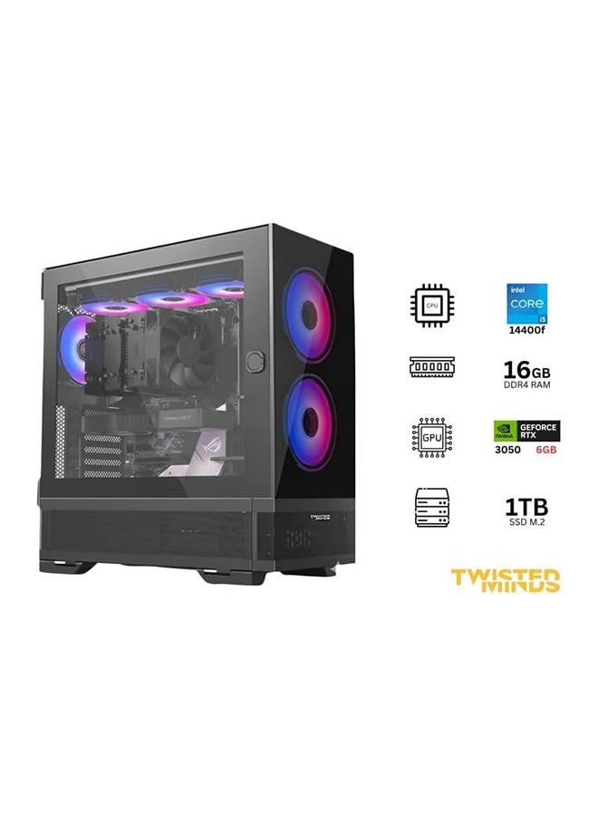 تويستيد مايندز حاسوب ألعاب مكتبي مينيماليست X5 بمعالج كور i5-14400F/ذاكرة RAM سعة 16GB DDR4/قرص SSD سعة 1TB/بطاقة رسومات Nvidia GeForce RTX 3050 سعة 6GB - Image 2