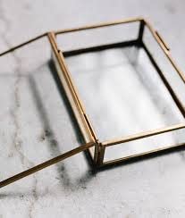 ARTINCO Art India Collections Rectangular Glass Jewelry Box Gold 7.5x5.5x1.5 Inches - Image 2
